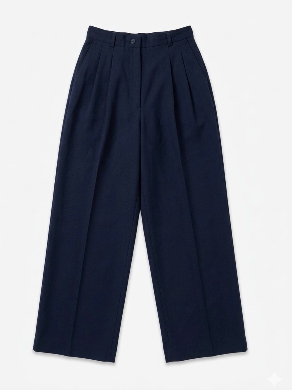 Vintage 80s/90s Burberrys Pleated Wide Leg Trousers Navy Blue – Sz 14